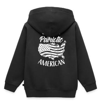 Patriotischer Amerikaner Patriotisch Patriot US - Kinder Premium Organic Hoodie - Schwarz - Hinten - AI Model Kid Male (0cm)