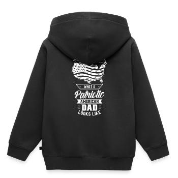 So Sieht Patriotischer Amerikanischer Vater Aus - Kinder Premium Organic Hoodie - Schwarz - Hinten - AI Model Kid Male (0cm)