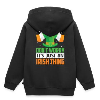 Don't worry that's just an Irish quirk Irish - Kids Premium Organic Hoodie - black - Back - AI Model Kid Male (0cm)