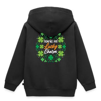 Tu es mon porte-bonheur irlandais irlandais irlandais - Sweat Premium à capuche enfant bio - noir - Dos - AI Model Kid Male (0cm)