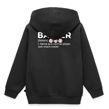 Baseball Für Baseballspieler - Kinder Premium Organic Hoodie - Schwarz - Hinten - AI Model Kid Male (0cm)