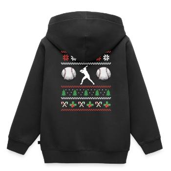 Baseball Für Baseballspieler - Kinder Premium Organic Hoodie - Schwarz - Hinten - AI Model Kid Male (0cm)
