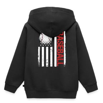 Baseball Für Baseballspieler - Kinder Premium Organic Hoodie - Schwarz - Hinten - AI Model Kid Male (0cm)