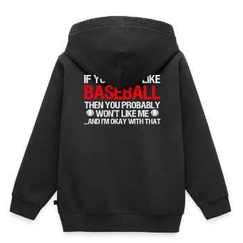 Baseball Für Baseballspieler - Kinder Premium Organic Hoodie - Schwarz - Hinten - AI Model Kid Male (0cm)