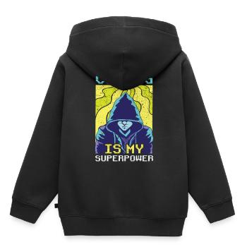 Coding Ist Meine Superkraft Coder Programmierer - Kinder Premium Organic Hoodie - Schwarz - Hinten - AI Model Kid Male (0cm)