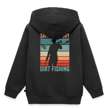 Geschiedenis besparen Vuilvissen Metaaldetectie - Kinder Premium hoodie biologisch - zwart - Achter - AI Model Kid Male (0cm)