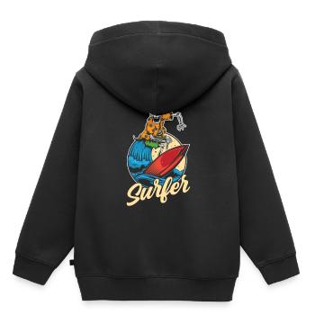 Surfer Surfing Planche de surf - Sweat Premium à capuche enfant bio - noir - Dos - AI Model Kid Male (0cm)