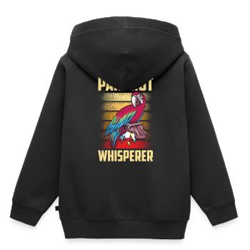 Perroquet Chuchotant Perroquet Chuchoteur Perroquets Doux Perroquets - Sweat Premium à capuche enfant bio - noir - Dos - AI Model Kid Male (0cm)