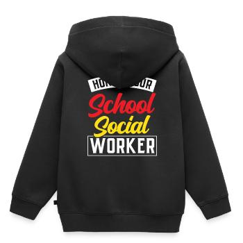 Ehre Deinen Schulsozialarbeiter Schulsozialarbeit - Kinder Premium Organic Hoodie - Schwarz - Hinten - AI Model Kid Male (0cm)