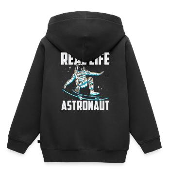 Real Life Astronaut Weltraum Astronomie Rakete - Kinder Premium Organic Hoodie - Schwarz - Hinten - AI Model Kid Male (0cm)
