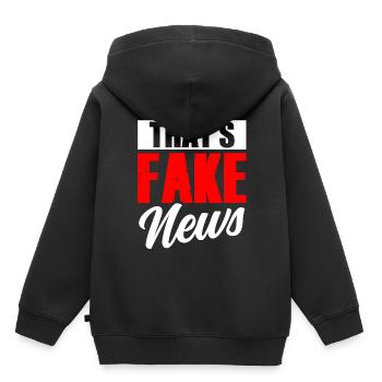 Ce sont de fausses nouvelles Loi sur la presse Liberté de la presse - Sweat Premium à capuche enfant bio - noir - Dos - AI Model Kid Male (0cm)