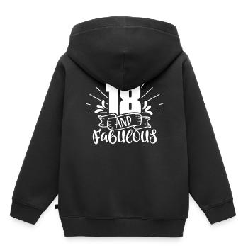 18 et fabuleuse fête anniversaire dix-huit - Sweat Premium à capuche enfant bio - noir - Dos - AI Model Kid Male (0cm)