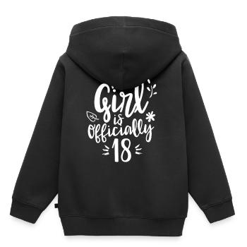 Cette fille a officiellement 18 ans célébration dix-huit - Sweat Premium à capuche enfant bio - noir - Dos - AI Model Kid Male (0cm)