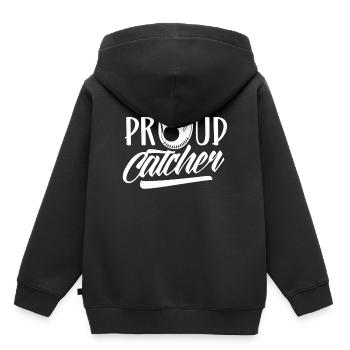 Fier receveur Hobby Baseball Catcher Player - Sweat Premium à capuche enfant bio - noir - Dos - AI Model Kid Male (0cm)
