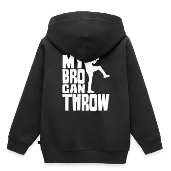 Mein Bruder Kann Werfen Werfer Baseball Pitcher - Kinder Premium Organic Hoodie - Schwarz - Hinten - AI Model Kid Male (0cm)