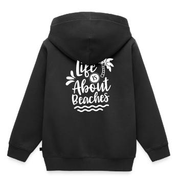 Life consists of beaches beach holiday beach - Kids Premium Organic Hoodie - black - Back - AI Model Kid Male (0cm)