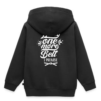 Plus qu’une ceinture promise gur ceinture noire - Sweat Premium à capuche enfant bio - noir - Dos - AI Model Kid Male (0cm)