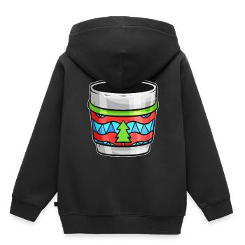 Bécher d’automne avec pull moche pour Noël - Sweat Premium à capuche enfant bio - noir - Dos - AI Model Kid Male (0cm)