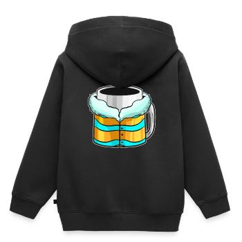 Bécher d’automne avec veste d’hiver pour Noël - Sweat Premium à capuche enfant bio - noir - Dos - AI Model Kid Male (0cm)