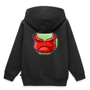 Bécher d’automne avec sweat à capuche rouge pour Noël - Sweat Premium à capuche enfant bio - noir - Dos - AI Model Kid Male (0cm)