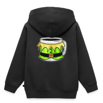 Gobelet d'automne avec robe d'elfes pour Noël - Sweat Premium à capuche enfant bio - noir - Dos - AI Model Kid Male (0cm)