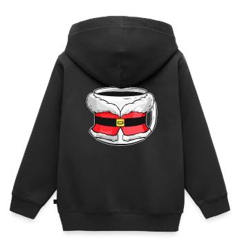 Gobelet d'automne avec la robe du père Noël pour Noël - Sweat Premium à capuche enfant bio - noir - Dos - AI Model Kid Male (0cm)