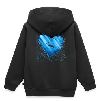 Plongeur plongeur plongeur - Sweat Premium à capuche enfant bio - noir - Dos - AI Model Kid Male (0cm)