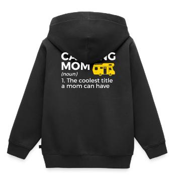 Camping Camping Camping-car - Sweat Premium à capuche enfant bio - noir - Dos - AI Model Kid Male (0cm)