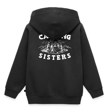Camping Camping Camping-car - Sweat Premium à capuche enfant bio - noir - Dos - AI Model Kid Male (0cm)