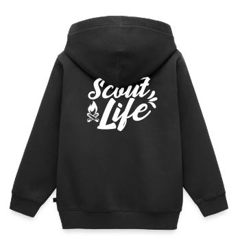 Scouts Life Clan Scouting Tent Camp - Kids Premium Organic Hoodie - black - Back - AI Model Kid Male (0cm)