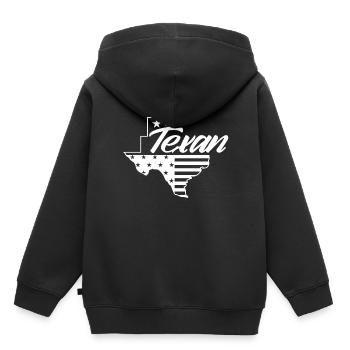 Texaner Texanisch Texas Stolz Sprüche - Kinder Premium Organic Hoodie - Schwarz - Hinten - AI Model Kid Male (0cm)