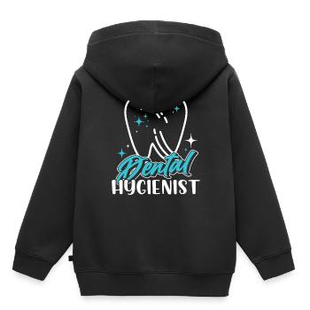 Hygiéniste dentaire Équipe de dentistes en hygiène dentaire - Sweat Premium à capuche enfant bio - noir - Dos - AI Model Kid Male (0cm)