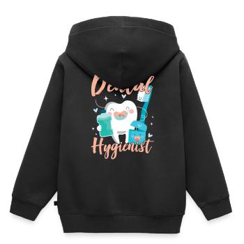 Hygiénistes dentaires Hygiène dentaire Équipe dentaire - Sweat Premium à capuche enfant bio - noir - Dos - AI Model Kid Male (0cm)