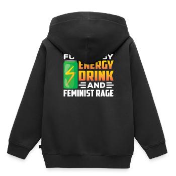 Angeheizt Durch Energydrinks Und Feministische Wut - Kinder Premium Organic Hoodie - Schwarz - Hinten - AI Model Kid Male (0cm)