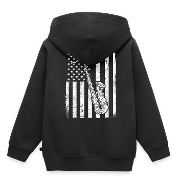 Saxophone musicians Brass music - Kids Premium Organic Hoodie - black - Back - AI Model Kid Male (0cm)