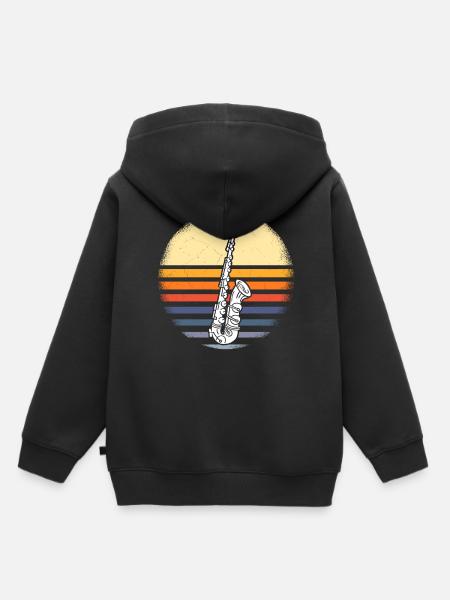 Saxophone Musiker Blasmusik - Kinder Premium Organic Hoodie - Schwarz