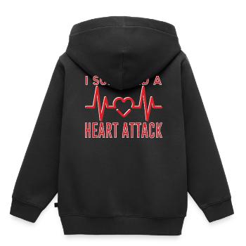 J’ai survécu à une crise cardiaque - Sweat Premium à capuche enfant bio - noir - Dos - AI Model Kid Male (0cm)