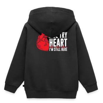 Beau cœur d’essai je suis toujours là - Sweat Premium à capuche enfant bio - noir - Dos - AI Model Kid Male (0cm)