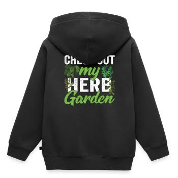 Voir mon jardin d’herbes aromatiques Herbes - Sweat Premium à capuche enfant bio - noir - Dos - AI Model Kid Male (0cm)