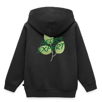 Herb Expert Herb Herb Jardin Herbe Herbe - Sweat Premium à capuche enfant bio - noir - Dos - AI Model Kid Male (0cm)
