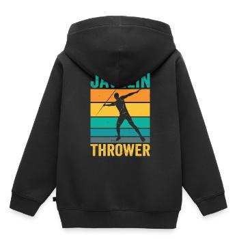 Lanceur de javelot Lancer de javelot Lancer de javelot Lancer de javelot Lancer de javelot - Sweat Premium à capuche enfant bio - noir - Dos - AI Model Kid Male (0cm)