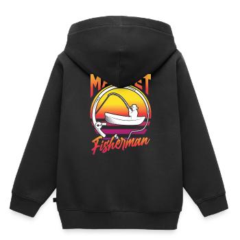 Pêche à l’aimant Pêche à l’aimant Pêche à l’aimant - Sweat Premium à capuche enfant bio - noir - Dos - AI Model Kid Male (0cm)