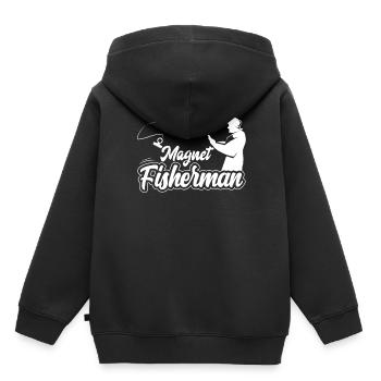 Pêche à l’aimant Pêche à l’aimant Pêche à l’aimant - Sweat Premium à capuche enfant bio - noir - Dos - AI Model Kid Male (0cm)