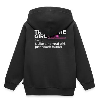 Trombone Musicien Brass Band - Sweat Premium à capuche enfant bio - noir - Dos - AI Model Kid Male (0cm)