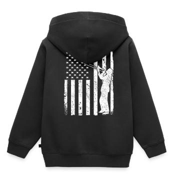 Trombone Musicien Brass Band - Sweat Premium à capuche enfant bio - noir - Dos - AI Model Kid Male (0cm)