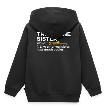 Trombone Musicien Brass Band - Sweat Premium à capuche enfant bio - noir - Dos - AI Model Kid Male (0cm)