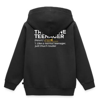 Trombone Musicien Brass Band - Sweat Premium à capuche enfant bio - noir - Dos - AI Model Kid Male (0cm)