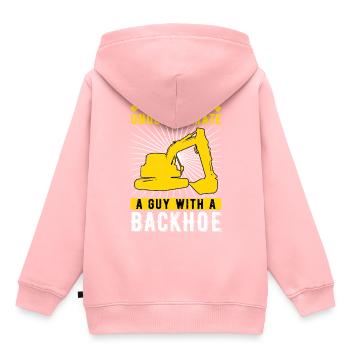 Excavator driver A Guy With A Backhoe - Kids Premium Organic Hoodie - rose - Back - AI Model Kid Female (0cm)