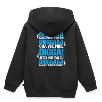 Digga Definition Norddeutsch - Kinder Premium Organic Hoodie - Schwarz - Hinten - AI Model Kid Male (0cm)