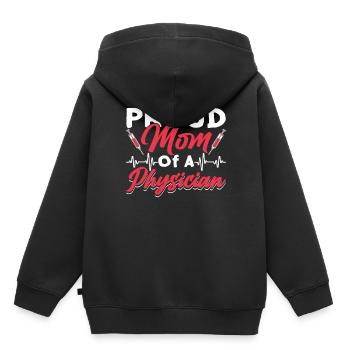 Fière maman d’un médecin médecin médecin - Sweat Premium à capuche enfant bio - noir - Dos - AI Model Kid Male (0cm)